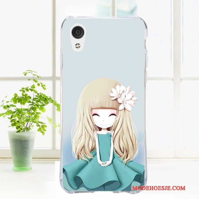 Hoesje Htc Desire 728 Bescherming Wind Fruit, Hoes Htc Desire 728 Bloemen Anti-fall Wit