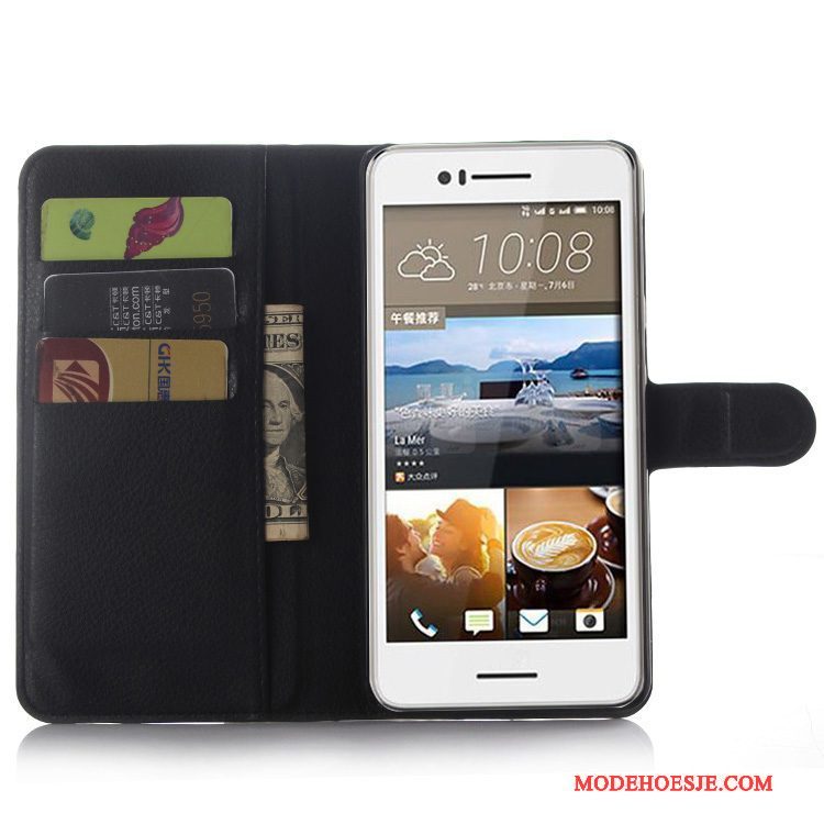 Hoesje Htc Desire 728 Leer Zwarttelefoon, Hoes Htc Desire 728 Folio Anti-fall