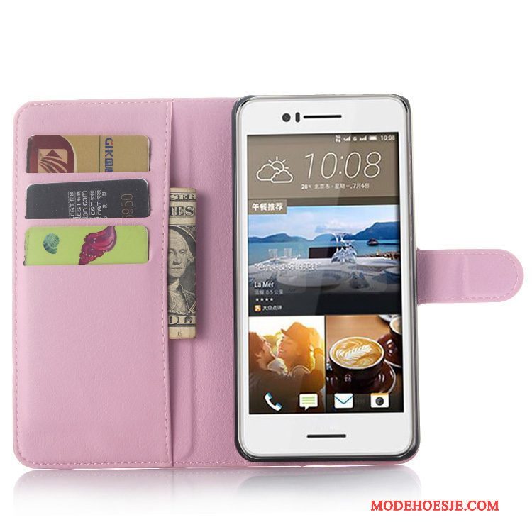 Hoesje Htc Desire 728 Leer Zwarttelefoon, Hoes Htc Desire 728 Folio Anti-fall