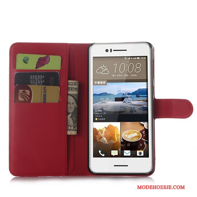 Hoesje Htc Desire 728 Leer Zwarttelefoon, Hoes Htc Desire 728 Folio Anti-fall