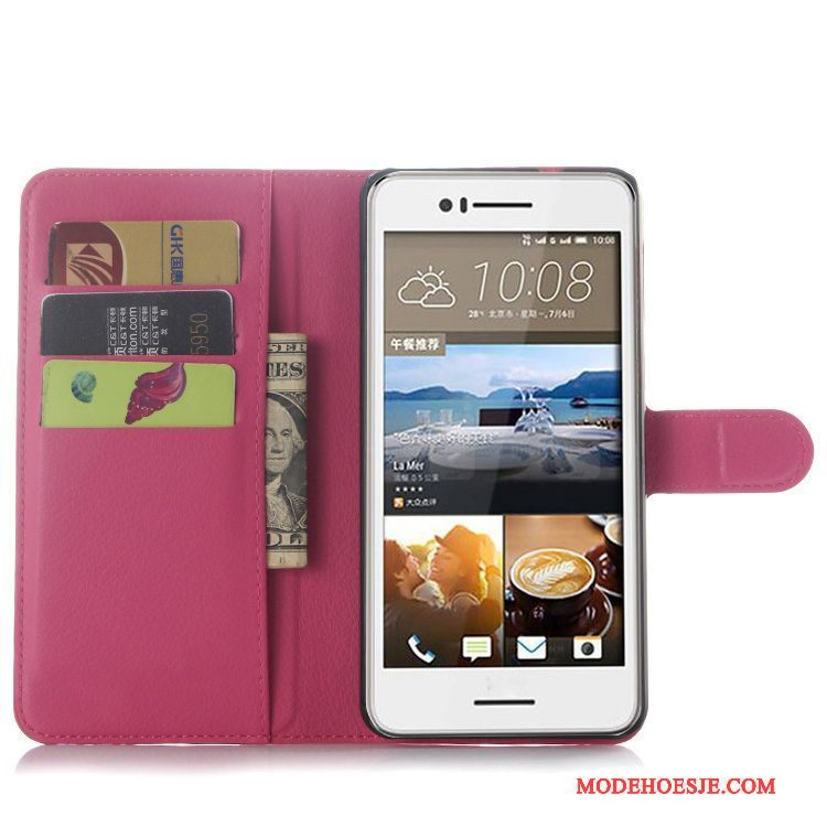 Hoesje Htc Desire 728 Leer Zwarttelefoon, Hoes Htc Desire 728 Folio Anti-fall