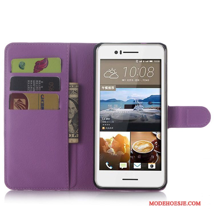 Hoesje Htc Desire 728 Leer Zwarttelefoon, Hoes Htc Desire 728 Folio Anti-fall