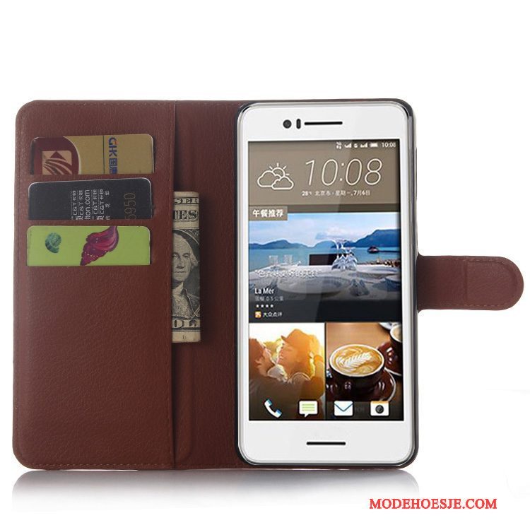 Hoesje Htc Desire 728 Leer Zwarttelefoon, Hoes Htc Desire 728 Folio Anti-fall