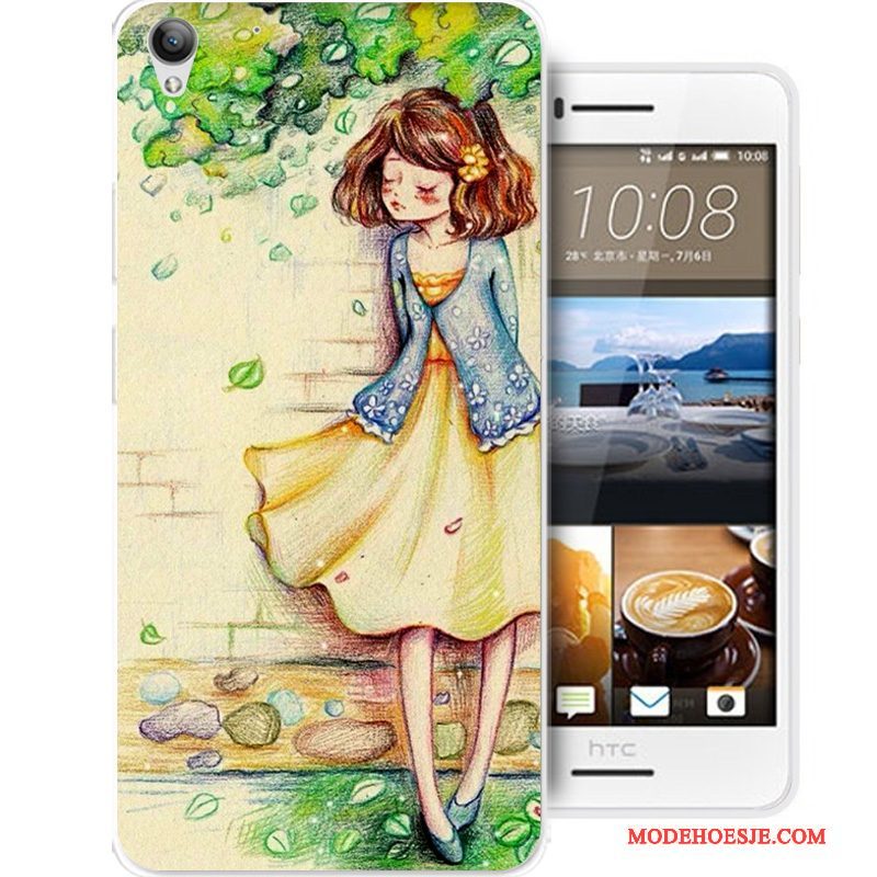 Hoesje Htc Desire 728 Siliconen Anti-falltelefoon, Hoes Htc Desire 728 Spotprent Zwart