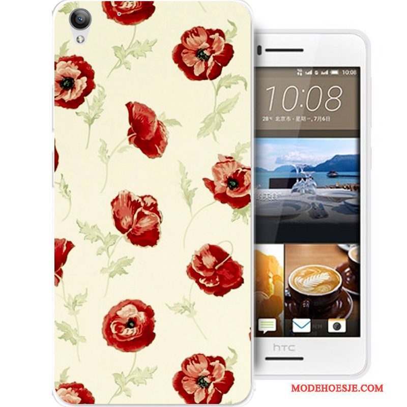 Hoesje Htc Desire 728 Siliconen Anti-falltelefoon, Hoes Htc Desire 728 Spotprent Zwart