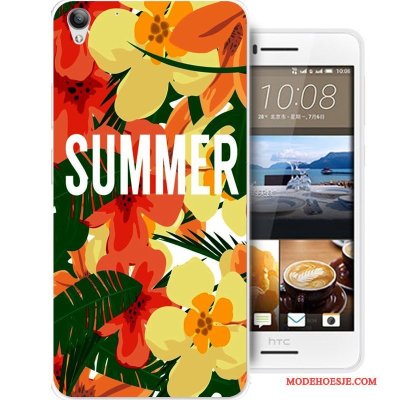 Hoesje Htc Desire 728 Siliconen Anti-falltelefoon, Hoes Htc Desire 728 Spotprent Zwart