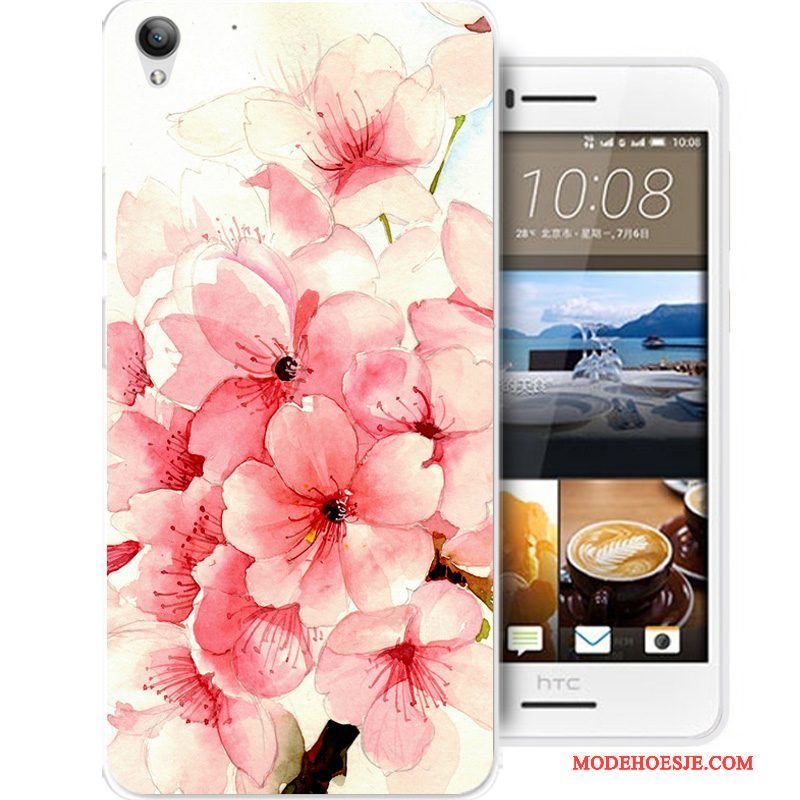 Hoesje Htc Desire 728 Siliconen Anti-falltelefoon, Hoes Htc Desire 728 Spotprent Zwart