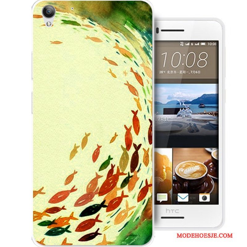 Hoesje Htc Desire 728 Siliconen Anti-falltelefoon, Hoes Htc Desire 728 Spotprent Zwart