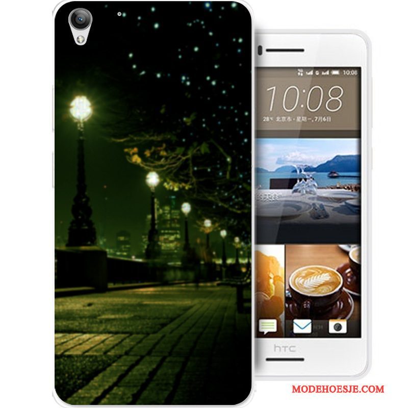 Hoesje Htc Desire 728 Siliconen Anti-falltelefoon, Hoes Htc Desire 728 Spotprent Zwart