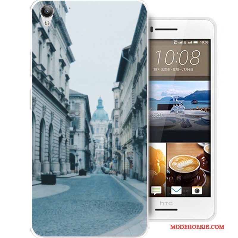 Hoesje Htc Desire 728 Siliconen Anti-falltelefoon, Hoes Htc Desire 728 Spotprent Zwart