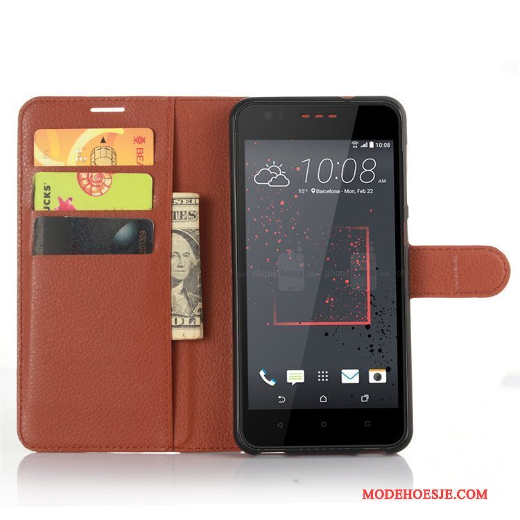 Hoesje Htc Desire 825 Bescherming Telefoon Kaart, Hoes Htc Desire 825 Leer Rood