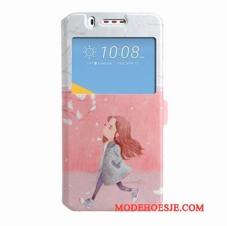 Hoesje Htc Desire 825 Bescherming Trend Zwart, Hoes Htc Desire 825 Leer Windowstelefoon