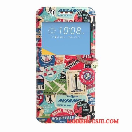 Hoesje Htc Desire 825 Bescherming Trend Zwart, Hoes Htc Desire 825 Leer Windowstelefoon