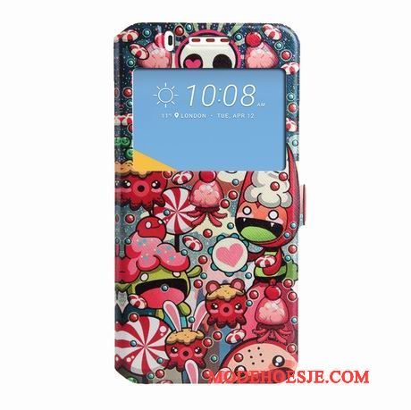 Hoesje Htc Desire 825 Bescherming Trend Zwart, Hoes Htc Desire 825 Leer Windowstelefoon