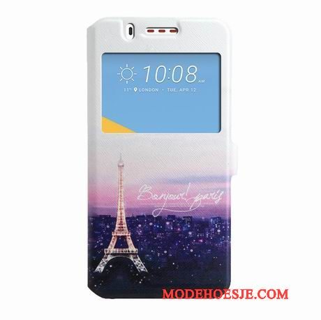 Hoesje Htc Desire 825 Bescherming Trend Zwart, Hoes Htc Desire 825 Leer Windowstelefoon