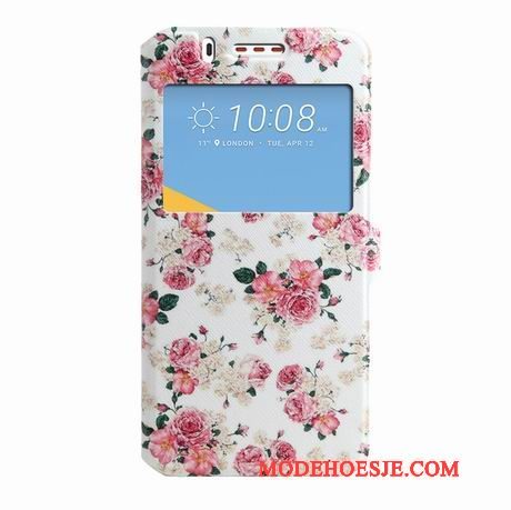 Hoesje Htc Desire 825 Bescherming Trend Zwart, Hoes Htc Desire 825 Leer Windowstelefoon