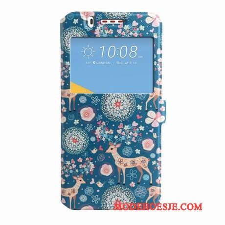 Hoesje Htc Desire 825 Bescherming Trend Zwart, Hoes Htc Desire 825 Leer Windowstelefoon