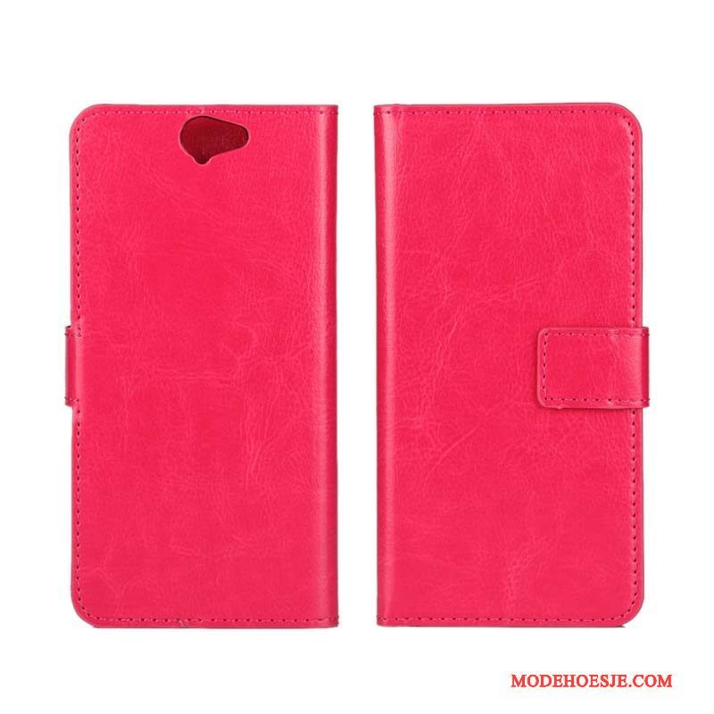 Hoesje Htc One A9 Leer Telefoon Blauw, Hoes Htc One A9 Bescherming Kwaliteit Dun
