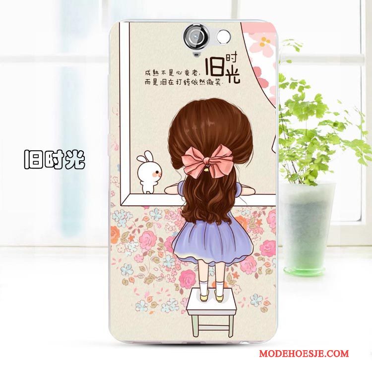 Hoesje Htc One A9 Siliconen Roze Anti-fall, Hoes Htc One A9 Zacht Telefoon