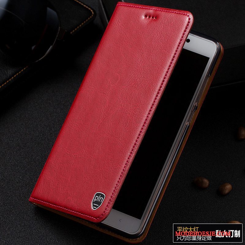 Hoesje Htc One A9s Leer Patroon Rood, Hoes Htc One A9s Folio Telefoon Anti-fall