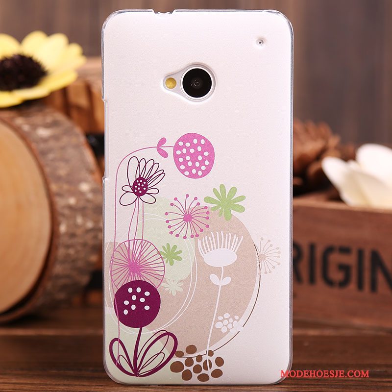 Hoesje Htc One M7 Geschilderd Rozetelefoon, Hoes Htc One M7 Bescherming Licht