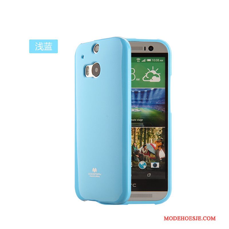 Hoesje Htc One M8 Bescherming Blauw Dun, Hoes Htc One M8 Zakken Nieuwtelefoon