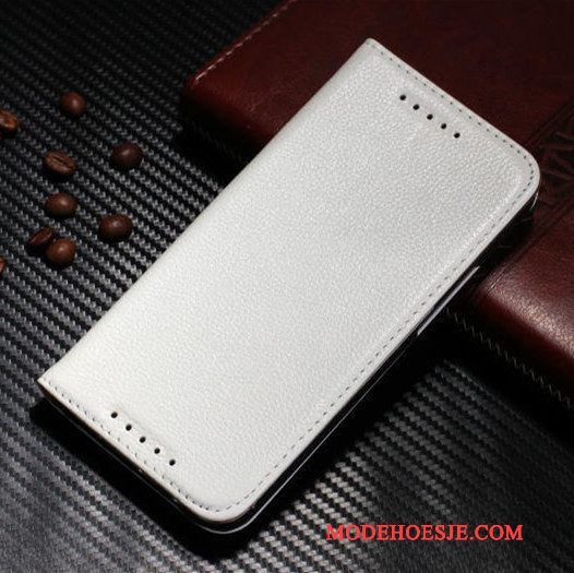 Hoesje Htc One M8 Bescherming Telefoon Anti-fall, Hoes Htc One M8 Leer Wit Eenvoudige