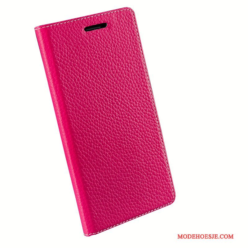 Hoesje Htc One M8 Leer Telefoon Roze, Hoes Htc One M8 Folio Eenvoudige