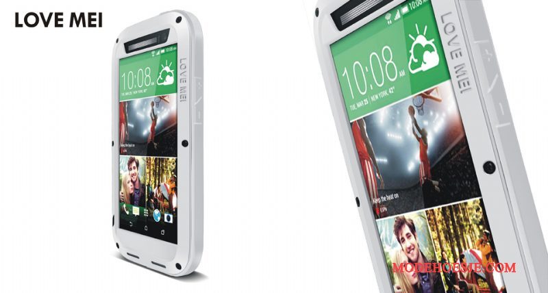 Hoesje Htc One M8 Metaal Zwart Anti-fall, Hoes Htc One M8 Zakken Schrobben Drie Verdedigingen