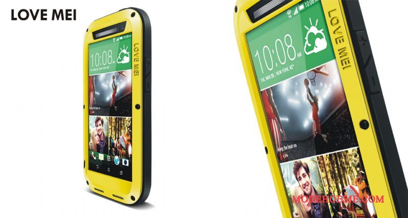 Hoesje Htc One M8 Metaal Zwart Anti-fall, Hoes Htc One M8 Zakken Schrobben Drie Verdedigingen