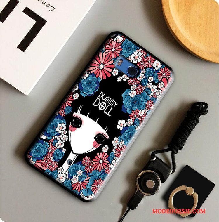 Hoesje Htc U11 Zacht Telefoon Geel, Hoes Htc U11 Bescherming Anti-fall Ring