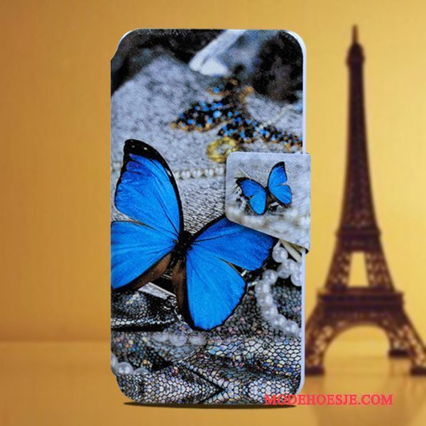 Hoesje Huawei Ascend G6 Leer Blauwtelefoon, Hoes Huawei Ascend G6 Bescherming Dun