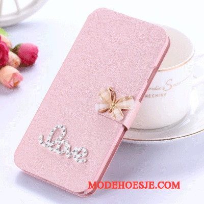 Hoesje Huawei Ascend G6 Leer Telefoon Goud, Hoes Huawei Ascend G6 Folio