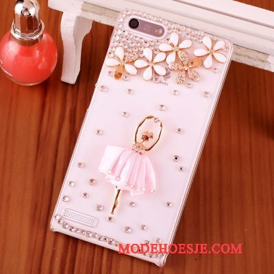 Hoesje Huawei Ascend G6 Strass Blauwtelefoon, Hoes Huawei Ascend G6 Bescherming