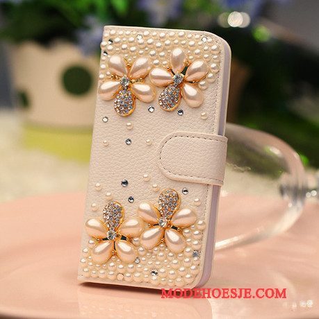 Hoesje Huawei Ascend G6 Strass Goudtelefoon, Hoes Huawei Ascend G6 Zakken