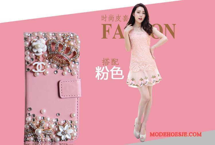 Hoesje Huawei Ascend G6 Strass Goudtelefoon, Hoes Huawei Ascend G6 Zakken