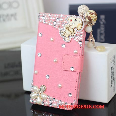 Hoesje Huawei Ascend G6 Strass Goudtelefoon, Hoes Huawei Ascend G6 Zakken