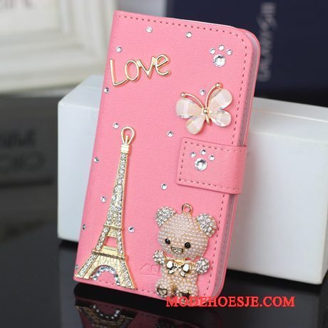 Hoesje Huawei Ascend G6 Strass Goudtelefoon, Hoes Huawei Ascend G6 Zakken