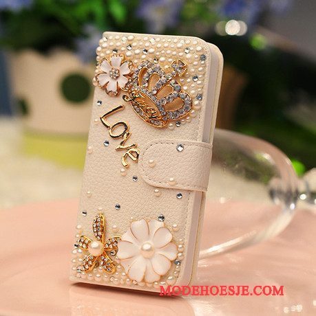 Hoesje Huawei Ascend G6 Strass Goudtelefoon, Hoes Huawei Ascend G6 Zakken