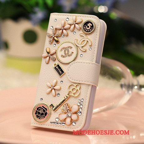 Hoesje Huawei Ascend G6 Strass Goudtelefoon, Hoes Huawei Ascend G6 Zakken