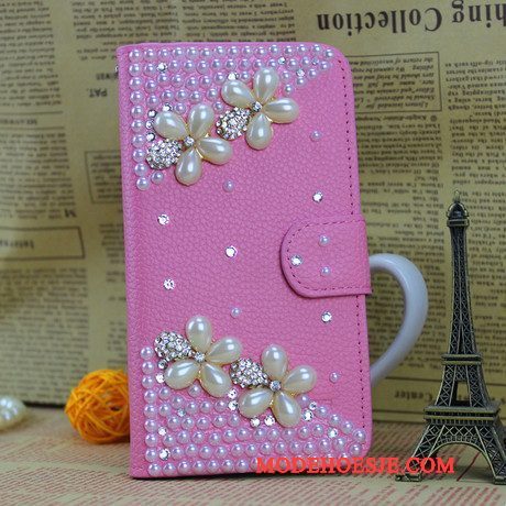 Hoesje Huawei Ascend G6 Strass Goudtelefoon, Hoes Huawei Ascend G6 Zakken