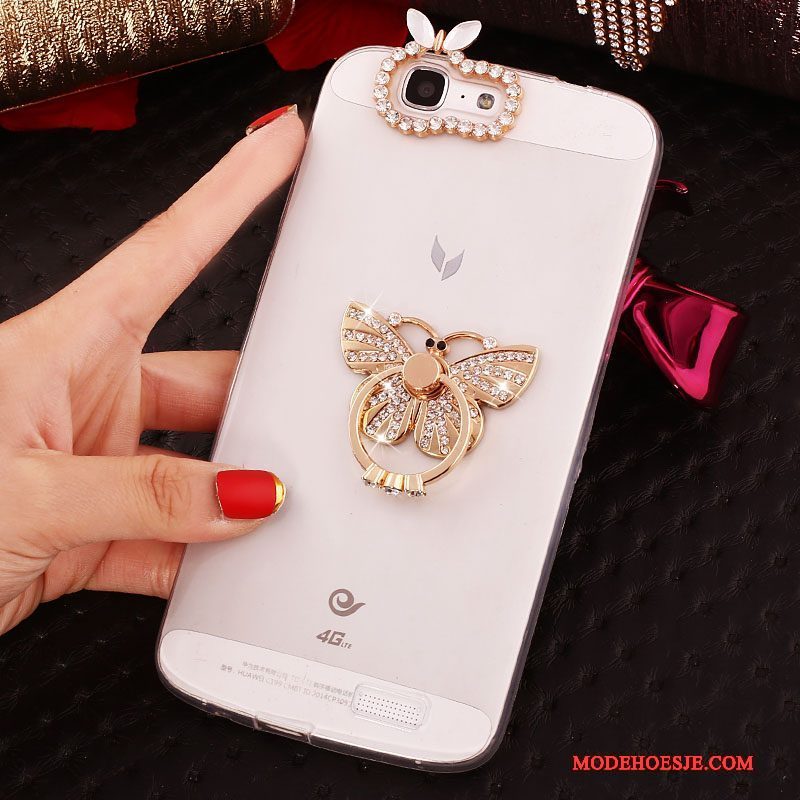 Hoesje Huawei Ascend G7 Bescherming Rozetelefoon, Hoes Huawei Ascend G7 Zacht