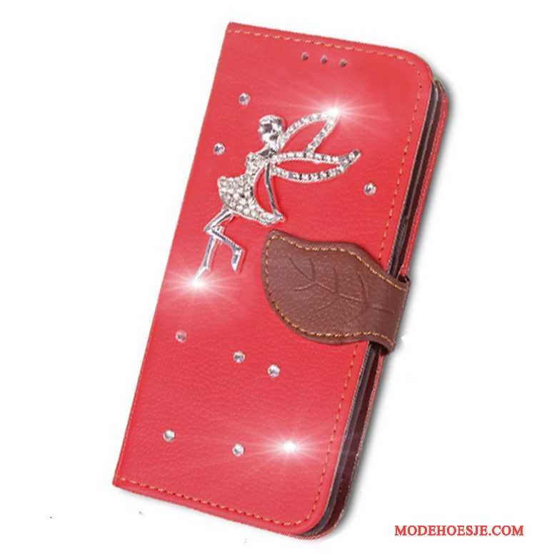 Hoesje Huawei Ascend G7 Bescherming Telefoon Rood, Hoes Huawei Ascend G7 Leer Achterklep