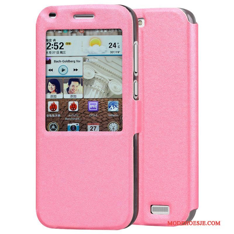 Hoesje Huawei Ascend G7 Bescherming Telefoon Roze, Hoes Huawei Ascend G7 Leer