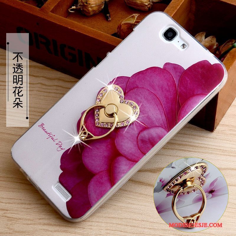 Hoesje Huawei Ascend G7 Bescherming Telefoon Roze, Hoes Huawei Ascend G7 Reliëf Anti-fall