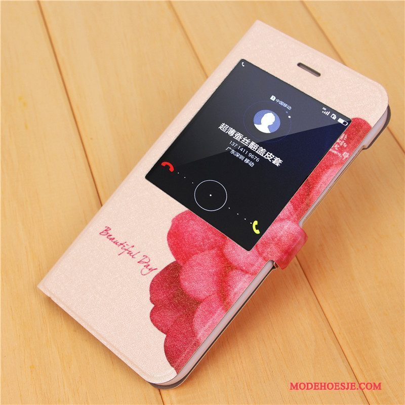 Hoesje Huawei Ascend G7 Leer Telefoon Roze, Hoes Huawei Ascend G7 Bescherming