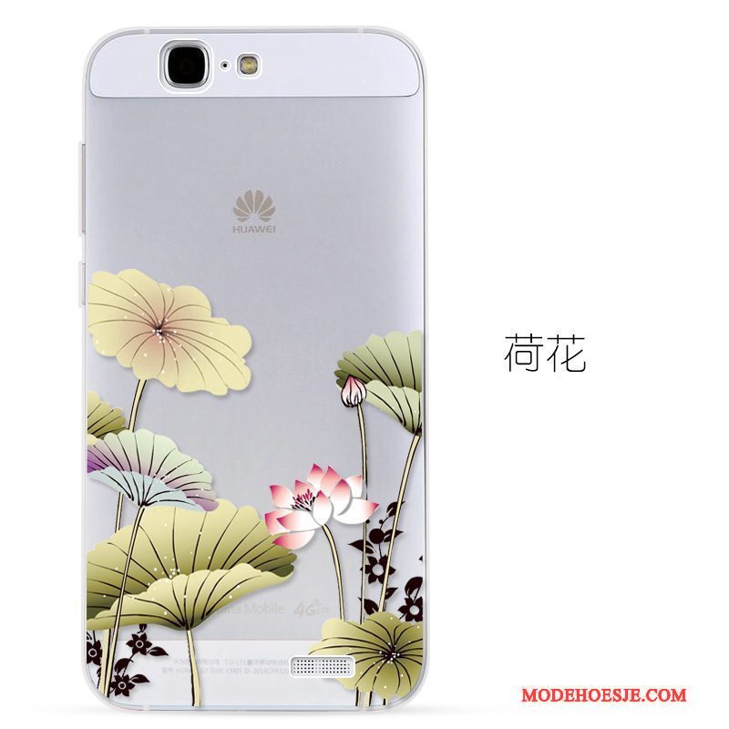 Hoesje Huawei Ascend G7 Siliconen Telefoon Doorzichtig, Hoes Huawei Ascend G7 Zacht Blauw