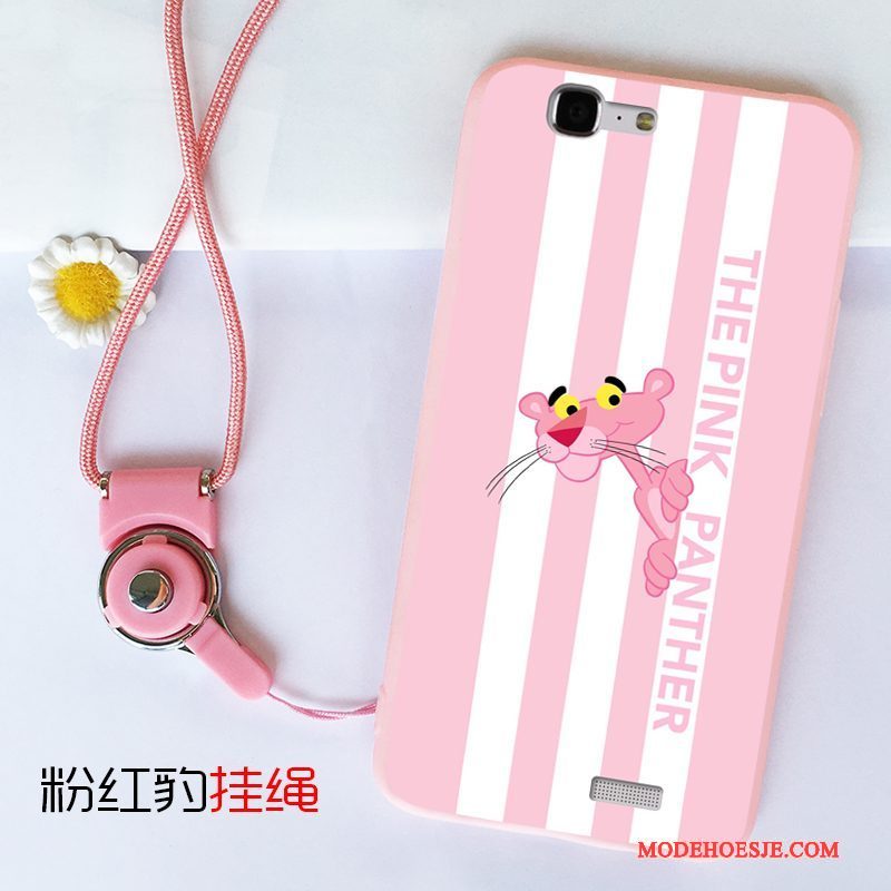 Hoesje Huawei Ascend G7 Siliconen Telefoon Roze, Hoes Huawei Ascend G7 Zacht Anti-fall Ring