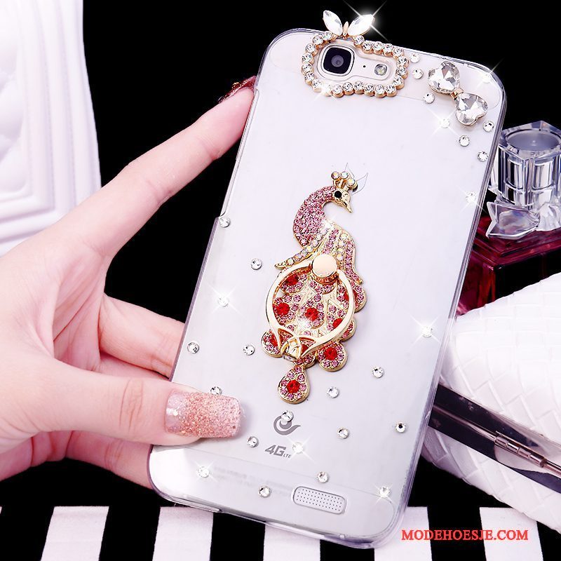 Hoesje Huawei Ascend G7 Strass Ring Trend, Hoes Huawei Ascend G7 Wittelefoon