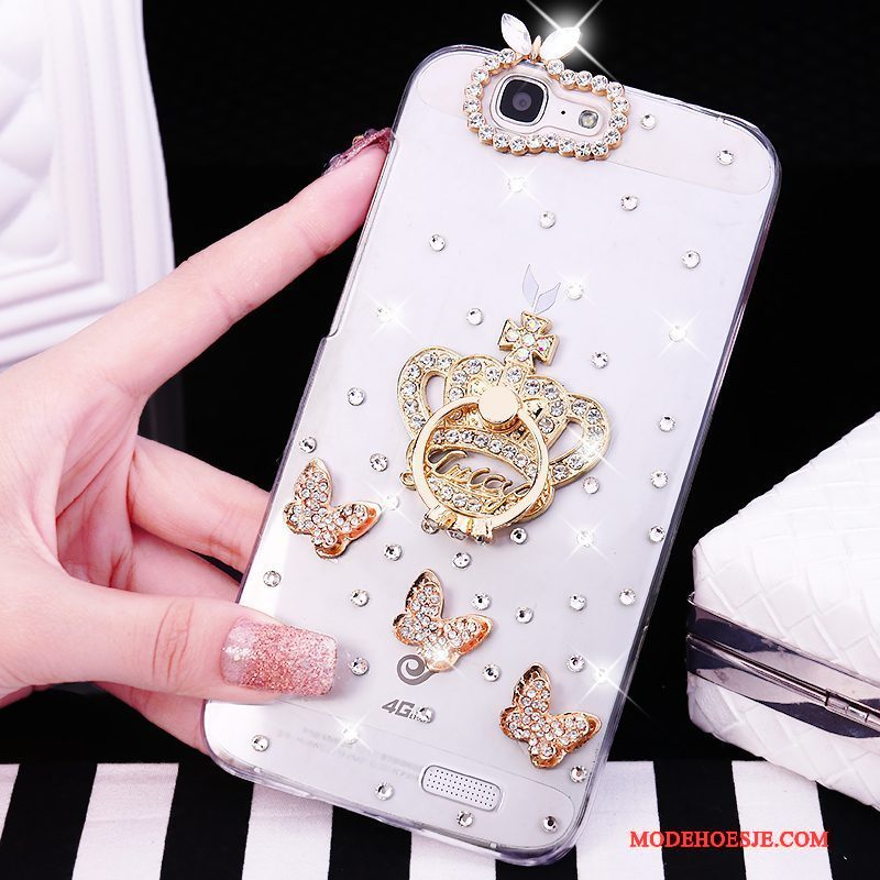 Hoesje Huawei Ascend G7 Strass Ring Trend, Hoes Huawei Ascend G7 Wittelefoon